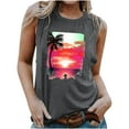 thumbnail image 2 of Wycnly Tank Top for Women Summer Tops for Women Comfy Loose Hawaiian Vacation Tank Tops Trendy Sunset Print Sleeveless Tops Ladies Sleeveless Shirt, 2 of 5