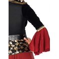 thumbnail image 3 of Womens Cruel Seas Pirate Captain Dress Costume with Attached Sash, Belt, Hat, Black/Burgundy, L, 3 of 5