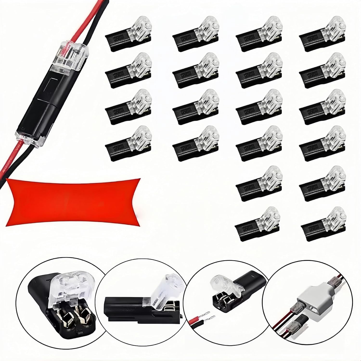 22 ways 18-22 waterproof cable 1.5-2.1 push-in light bar connector, dual line plug connector - 20 quick disconnect wire connectors