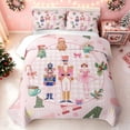 thumbnail image 2 of Erosebridal Nutcracker Ballerina Quilt Full, Holiday Ballet Full Bedspread Sets, Off White Pink, 3pcs, 1 Coverlet and 2 Pillowcases, 2 of 7