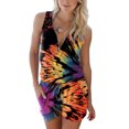 thumbnail image 3 of Gibobby pantalones de yoga Mujeres Summer Loose Print Jumpsuit High cintura Playsuits Sleevelless Jumpsuit strappy Beach Pocket Romper(Anaranjado， XXL), 3 of 4