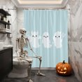 thumbnail image 3 of Shower Curtains for Bathroom-36"x72",Halloween White Ghost on Light Blue Waterproof Bath Curtain Grommet Shower Curtain Set with Hooks, 3 of 9