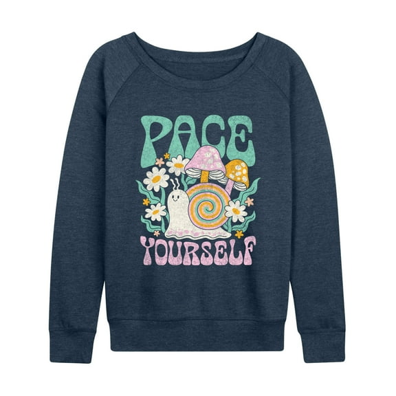Instant Message - Pace Yourself Snail - Women's Lightweight French Terry Long Sleeve Shirt
