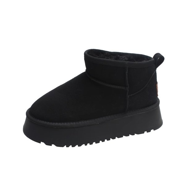 Botas de nieve antideslizantes integrales de lana de oveja 2023, Mini Botas cortas para Mujer, zapatos gruesos cálidos para invierno para Mujer, Botas para Mujer