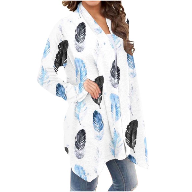 Cardigan Court pour Femme, Cardigan à Manches Longues à Imprimé Floral à la Mode, Veste Haut, Vestes pour Femmes Légères en Liquidation