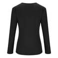 thumbnail image 5 of Letdown Womens Lace Square Neck Ribbed Long Sleeve T Shirt Slim Fit Soft Stretch Casual Top (Black,S), 5 of 6