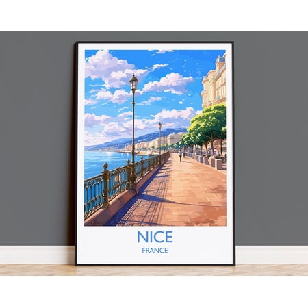 Nice Travel Print, Travel Poster of Nice, France, Nice Art, Nice Gift, Wall Art Print, 12x18 UNFRAMED