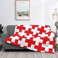 thumbnail image 2 of Yiaed Red Cross 1 Print Blanket Throw Blanket Soft Cozy Flannel Blanket for Home Bed Sofa Couch Chair-80"x60", 2 of 6