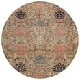 thumbnail image 2 of 8' Khaki Terra Cotta And Black Round Damask Washable Indoor Outdoor Area Rug, 2 of 5
