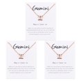 thumbnail image 4 of Collar Colgante Qarigey Doce signos del zodiaco Geminis Oro Rosa CBP201046, 4 of 6