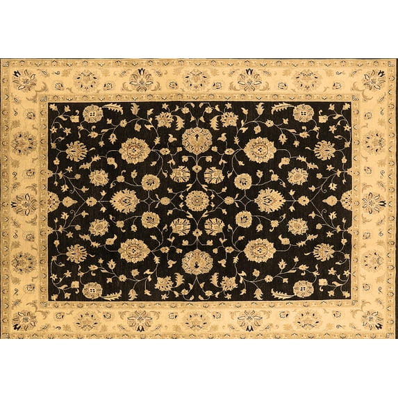 Ahgly Company Indoor Rectangle Oriental Brown Traditional Area Rugs, 7' x 9'