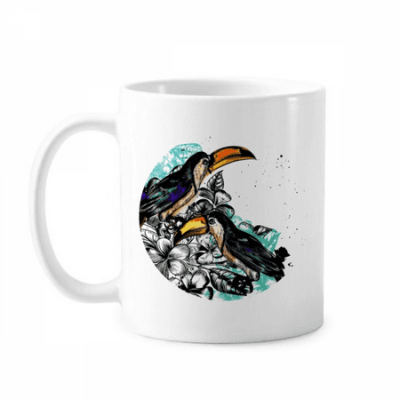 

Ink Painting Toco Tropical Bird Mug Pottery Cerac Coffee Porcelain Cup Tableware