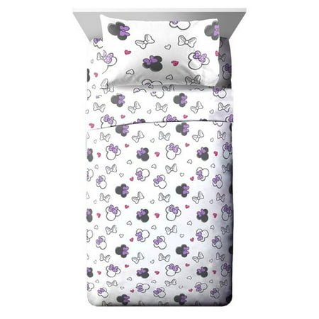Minnie Mouse Purple Love Full Sheet Set - Walmart.com