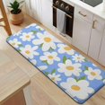 thumbnail image 5 of Blue Daisy Flower Green Leaves Pattern Kitchen Rug Mat,Kitchen Runner Rugs Non Skid Washable,Decorative Kitchen Floor Mats for Kitchen,Sink,Laundry,17"x47.2", 5 of 7