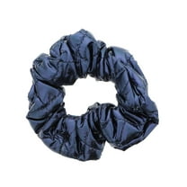 Motique Accessories Blue Metallic Quilted Hair Scrunchie