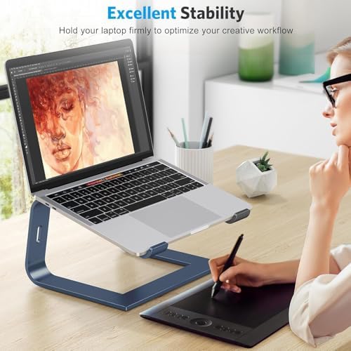 Laptop Stand for Desk, Detachable Laptop Riser, Aluminum Laptop Holder, Compatible with MacBook Air/Pro, Dell, HP, and All Laptops (11-16 inch), Grey