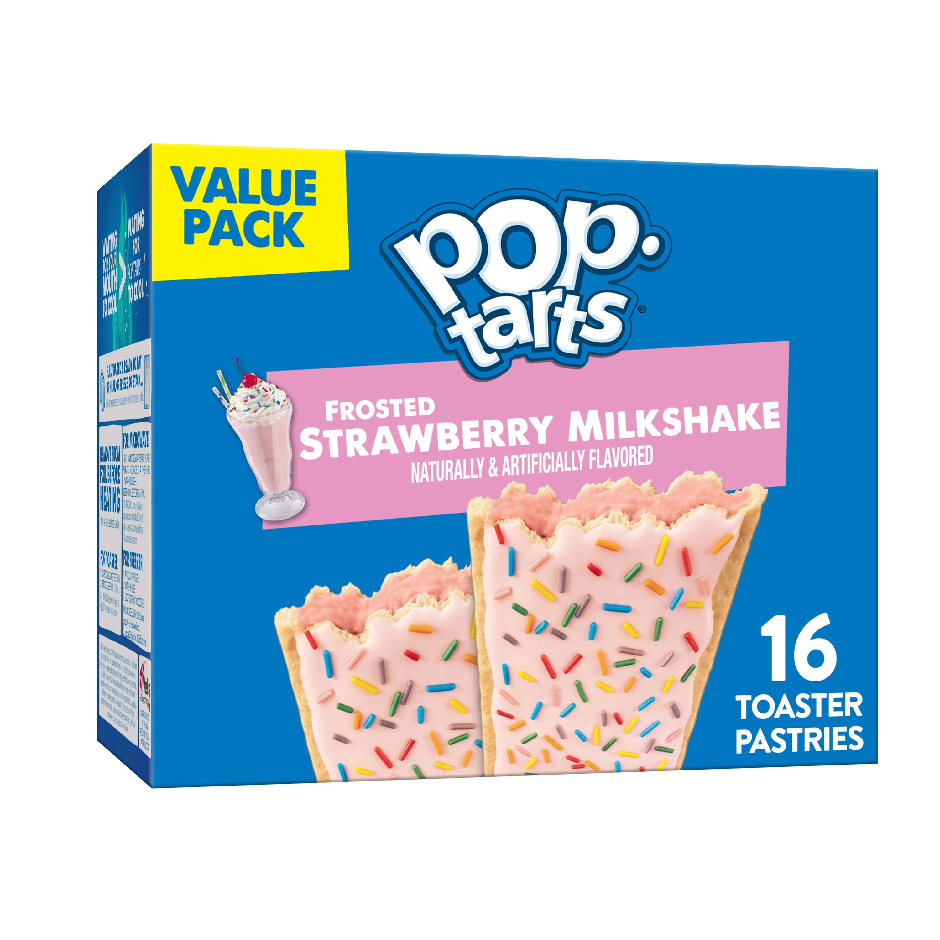 Pop-Tarts Toaster Pastries, Frosted Strawberry Milkshake, 16 Ct, 27 Oz