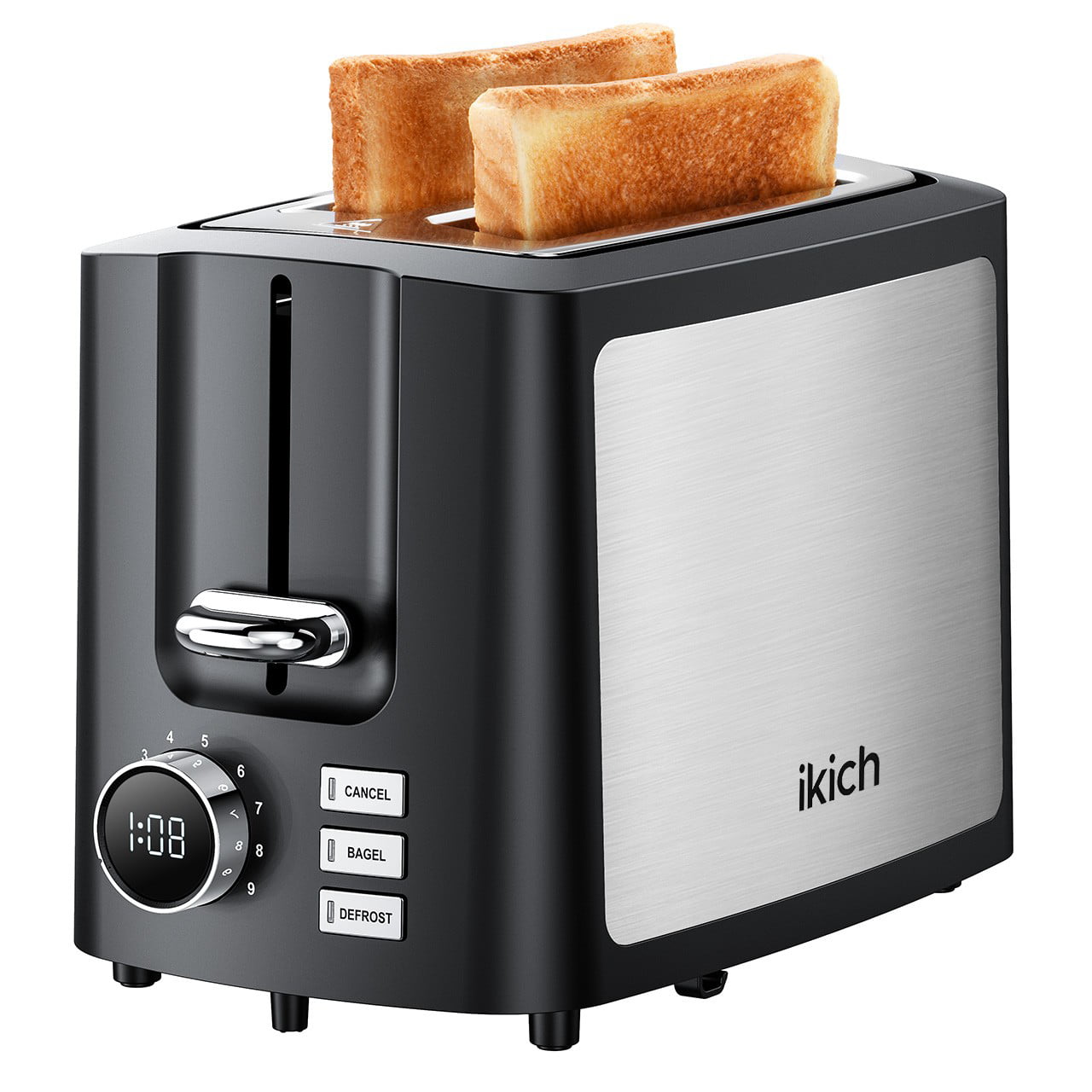 2 Slice Stainless Steel Wide Slot Toaster Reheat Defrost High Lift 900W Cream 