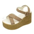 thumbnail image 3 of Mostsola Womens Platform Sandals Wedges Heels Open Toe Summer Slingback Sandals Beach Shoes, 3 of 8