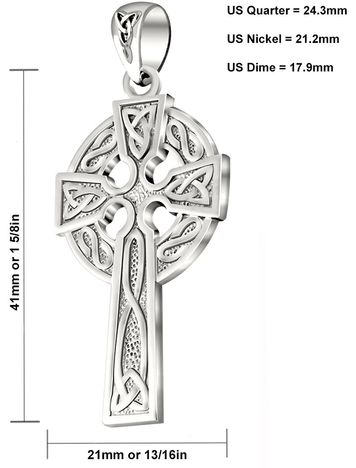 18in to 24in Large 0.925 Sterling Silver Irish Celtic Knot Warrior Horse Pendant Necklace 