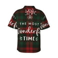 thumbnail image 4 of Xecao Wonderful Time Christmas print Hawaiian shirt - a stylish short-sleeve button-down for men, perfect for casual beach and tropical outings., 4 of 9