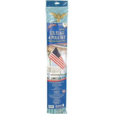 U.S. Flag Set, Polyester and Cotton ~-3 x 5 feet