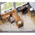 thumbnail image 6 of L-Shaped Office Desk with Drawers & Monitor Stand, Reversible Computer Desk with LED Lights & Charging Station, Rustic Brown, 6 of 9