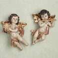 thumbnail image 2 of Dulcet Sounds Cherub Wall Plaques Gold Set of Two Set of 2, 2 of 5