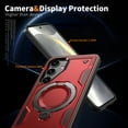 thumbnail image 4 of Rugged Phone Case for Samsung Galaxy A25 5G, Military Grade Shockproof Samsung Galaxy A25 5G Case with Ring Holder, Kickstand, TPU & PC Shell Compatible with MagSafe Samsung Galaxy A25 5G Cover, Red, 4 of 6