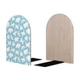 thumbnail image 2 of KLL Cute Animals Print Wood Book Ends for Shelves,1 Pair Wood Bookends Book Holder Stand Decorative, Book Stoppers for Heavy Duty Books CD File Video Games, 2 of 8