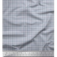 thumbnail image 1 of Soimoi Blue Georgette Viscose Fabric Plaid Check Print Fabric by the Yard 42 Inch Wide, 1 of 3