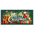 thumbnail image 5 of Large Festive Holiday Garage Door Banner Outdoor Welcome Sign Featuring Santa Sleigh Reindeer Snowman Merry Greetings For Front Porch Yard Decorations, 5 of 5
