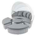 thumbnail image 3 of Lounge Daybed Sofa Bed, Grey Gray, Rattan, Wicker, Modern Contemporary, Outdoor Patio Balcony Cafe Bistro Garden Furniture Hotel Hospitality, 3 of 9