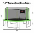 thumbnail image 2 of Leumius 14ft Trampoline with Basketball Hoop,Heavy-Duty Outdoor Trampoline with with Enclosure Net,Upgraded Kids Recreational Trampoline for Family,Green, 2 of 10