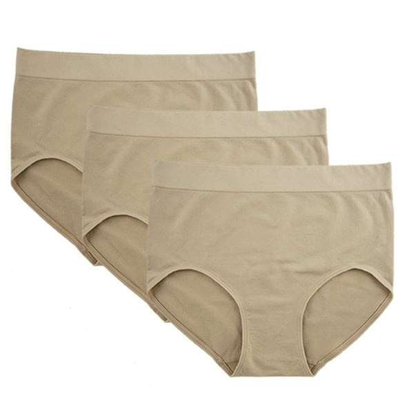 FEM Women's Underwear Seamless Full Brief Panties - 3 Pack