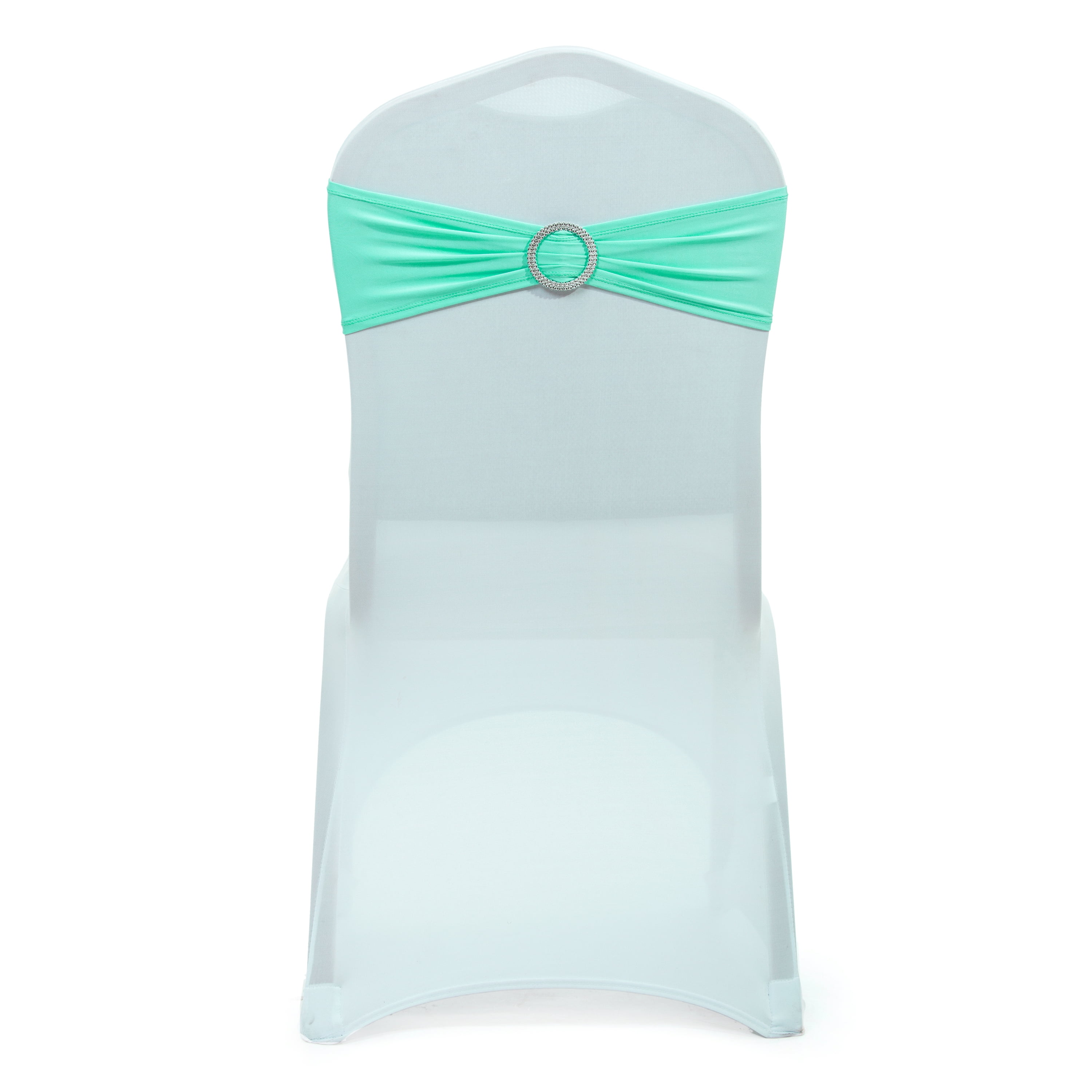100 Spandex Stretch Chair Sash Bow Buckle Slider Sashes for Wedding Decoration 