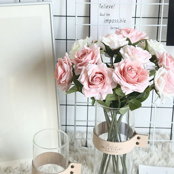 SPRING PARK 1Pc 37cm Artificial Rose Flowers Bouquet Silk Flowers Rose for Home Bridal Wedding Party Festival Decor