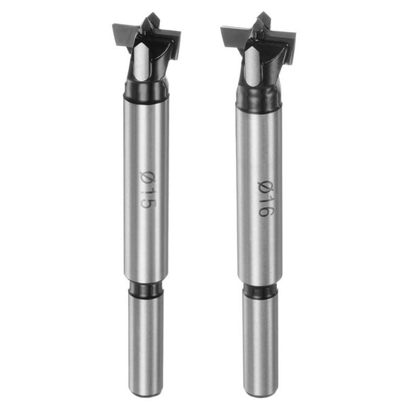 Uxcell 2 Packs 15mm 16mm (9/16" 5/8") Tungsten Carbide Wood Hinge Drilling Forstner Drill Bit Set