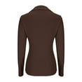 thumbnail image 4 of cfhntfmh Long Sleeve Shirts for Women Slim Fitted Collared V Neck Shirts Business Casual Work Tops Women Fall Outfits, 4 of 5