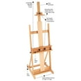 thumbnail image 6 of Creative Mark Carolina Studio Easel – Heavy-Duty H-Frame Easel for Large Canvases, Tilts Flat for Watercolors, Adjustable Height, Holds Up to 84" Canvas – Beechwood with Casters, 6 of 6