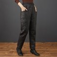 thumbnail image 2 of PXLKNZH Womens Puffer Pants Elastic High Waisted Straight Leg Quilted Pants Winter Warm Loose Casual Down Pants with Pockets Black,L, 2 of 8