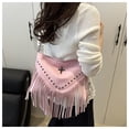 thumbnail image 3 of Sunyuer Fringe Purses for Women, Vintage PU Leather Tassel Purse Hobo Bag, Gothic Punk Studded Crossbody Bag Shoulder Bag, 3 of 11