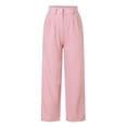 thumbnail image 5 of Yindaity Jeans for Women Wide Leg Jeans for Women High Waisted Straight Leg Stretchy Cropped Denim Pants with Pockets Jean Pink,S, 5 of 6