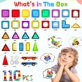 thumbnail image 5 of ShowyLive  Magnetic Tiles 110PCS Magnet Building Set 3D Construction Building Blocks with 2 Cars Educational Learning Toys for Boys and Girls 3-12Years Birthday Gifts to Your Princess and Prince, 5 of 8