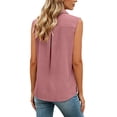 thumbnail image 4 of WCJM Turtleneck Tops for Womens Button Down Casual Shirts Cotton Short Sleeve Blouses Solid Summer Tops with Pocket Racerback Tank Tops for Women Cotton Blouses for Women Work Shirts for Women, 4 of 5