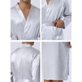thumbnail image 6 of INSPIRE CHIC Men's Nightdress Satin Robe Long Sleeve Tied Sleepwear Bathrobe 2XL Silver, 6 of 6