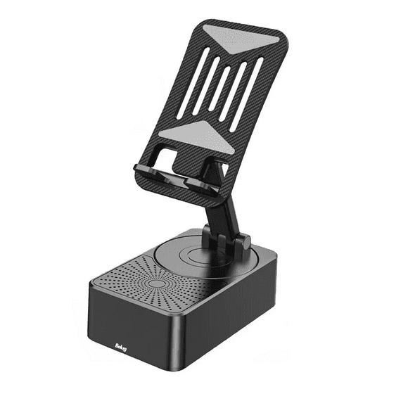 Bocina Bluetooth Portátil Con Soporte Para Celular Y Carga Belug, Negro