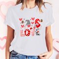 thumbnail image 2 of mihongmao Valentine Graphic T Shirts for Women Short-sleeved Crew-neck Pullover Casual Valentine's Day White 2X, 2 of 7
