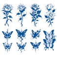 thumbnail image 1 of Tatuajes Coloridos Pegatinas Temporales 8 Piezas Patrón Brazo para Niñas, 1 of 9