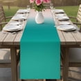 thumbnail image 4 of Teal Pink Ombre Table Runner 108 Inches, Contemporary Art Abstract Aesthetics Bed Runner Dresser Scarves Tabletop for Indoor Outdoor Parties/Ceremony/Banquet, 13"x 108", 4 of 9